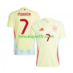 Homme Maillot Extérieur Espagne Alvaro Morata 7 Euro 2024 à Manches Courtes