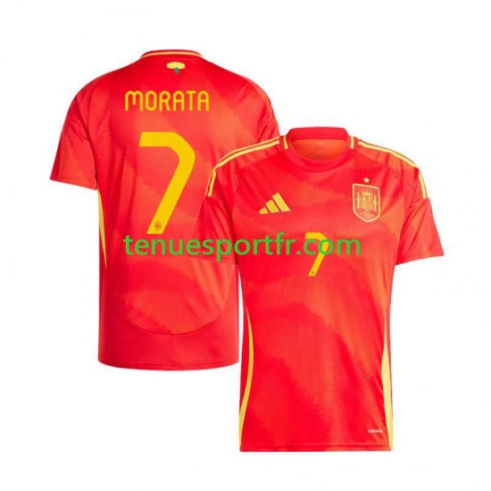 Homme Maillot Domicile Espagne Alvaro Morata 7 Euro 2024 à Manches Courtes