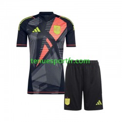 Kit Enfant Maillot Extérieur Espagne Gardien Euro 2024 Noir à Manches Courtes