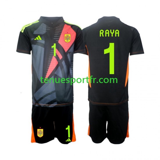 Kit Enfant Maillot Extérieur Espagne Gardien David Raya 1 Euro 2024 à Manches Courtes