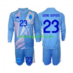 Kit Enfant Maillot Domicile Espagne Gardien Unai Simon 23 Euro 2024 à Manches Longues