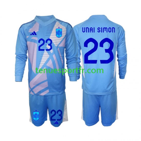 Kit Enfant Maillot Domicile Espagne Gardien Unai Simon 23 Euro 2024 à Manches Longues
