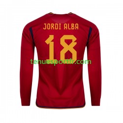 Homme Maillot Domicile Espagne JORDI ALBA 18 World Cup 2022 à Manches Longues