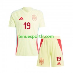 Kit Enfant Maillot Extérieur Espagne Lamine Yamal 19 Euro 2024 à Manches Courtes