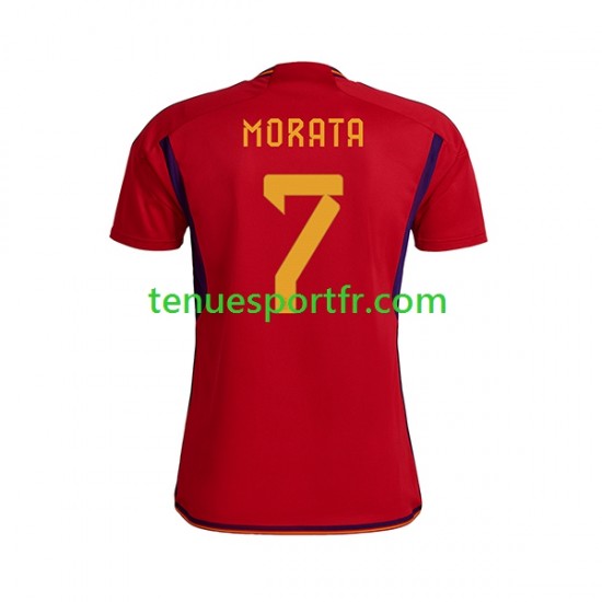Homme Maillot Domicile Espagne MORATA 7 World Cup 2022 à Manches Courtes