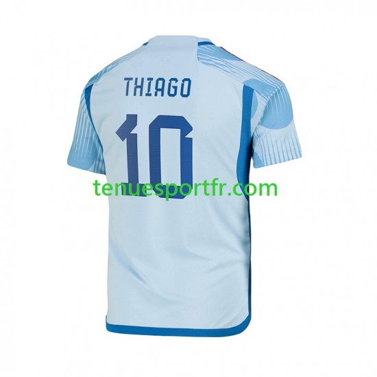 Homme Maillot Extérieur Espagne Thiago 10 World Cup 2022 à Manches Courtes