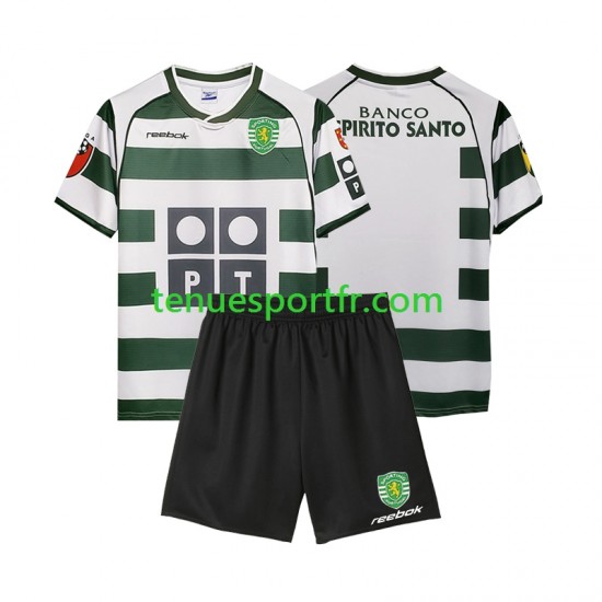 Kit Enfant Maillot Retro Domicile Sporting CP 2001 2003 à Manches Courtes