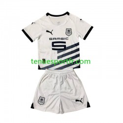 Kit Enfant Maillot Extérieur Stade Rennais 2023-2024 Blanc à Manches Courtes