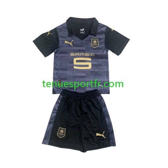 Kit Enfant Maillot Troisième Stade Rennais 2023-2024 Noir à Manches Courtes