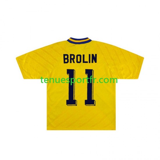 Homme Maillot Retro Domicile Suède Brolin 11 1994 à Manches Courtes
