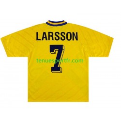 Homme Maillot Retro Domicile Suède Henrik Larsson 7 1994 à Manches Courtes