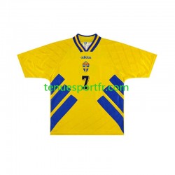 Homme Maillot Retro Domicile Suède Henrik Larsson 7 1994 à Manches Courtes