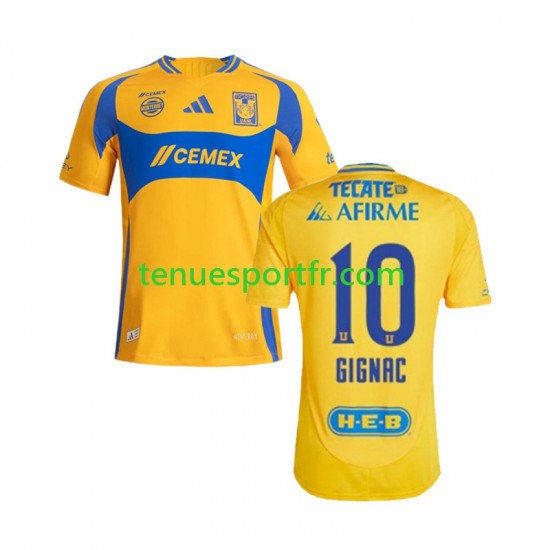 Homme Maillot Domicile Tigres UANL Gignac 10 2024-2025 à Manches Courtes