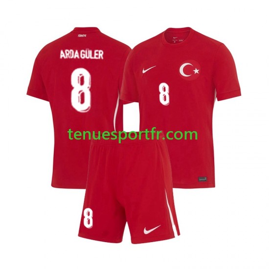Kit Enfant Maillot Extérieur Turquie Arda Guler 8 Euro 2024 à Manches Courtes