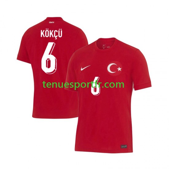 Homme Maillot Extérieur Turquie Orkun Kokcu 6 Euro 2024 à Manches Courtes