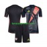 Kit Enfant Maillot Domicile Pays de Galles Gardien 2024 Noir à Manches Courtes