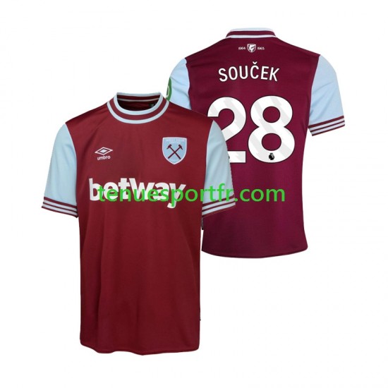 Homme Maillot Domicile West Ham United SOUCEK 28 2024-2025 à Manches Courtes