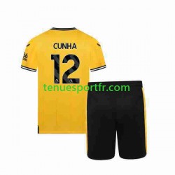 Kit Enfant Maillot Domicile Wolverhampton Wanderers CUNHA 12 2023-2024 à Manches Courtes