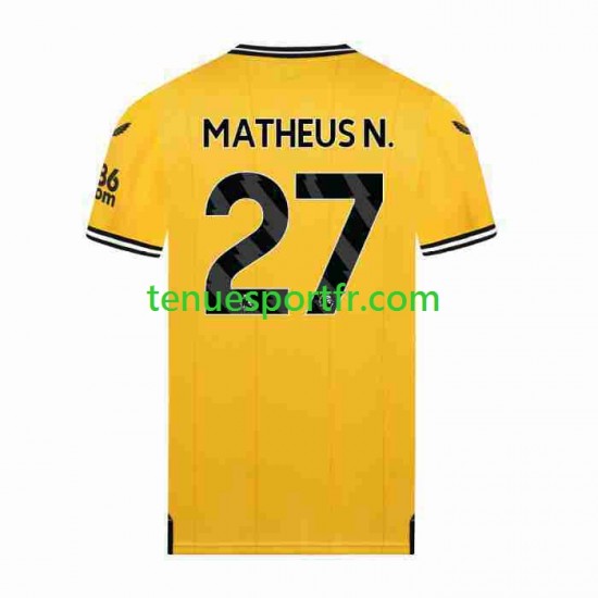 Homme Maillot Domicile Wolverhampton Wanderers Matheus Nunes 27 2023-2024 à Manches Courtes