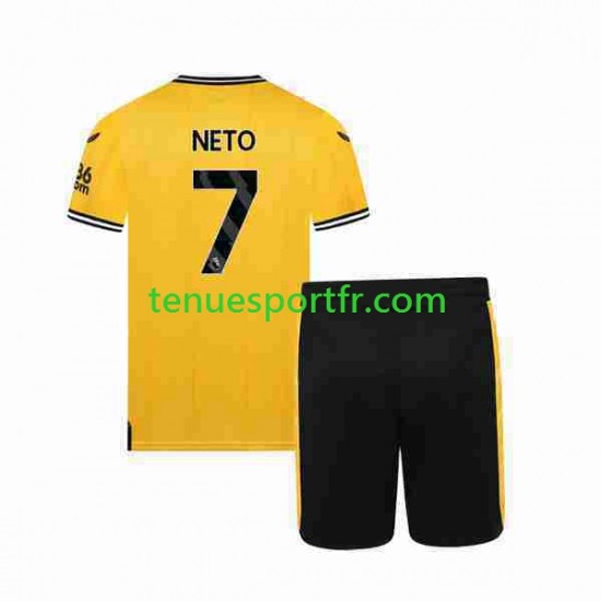 Kit Enfant Maillot Domicile Wolverhampton Wanderers NETO 7 2023-2024 à Manches Courtes