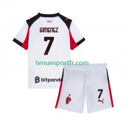 Kit Enfant Maillot Extérieur AC Milan Santiago Gimenez 7 2025-2026 à Manches Courtes