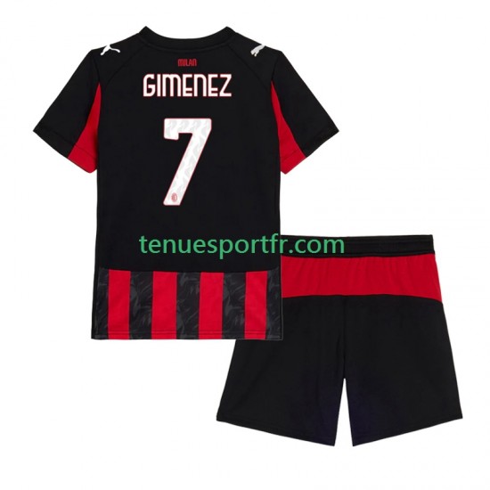 Kit Enfant Maillot Domicile AC Milan Santiago Gimenez 7 2025-2026 à Manches Courtes
