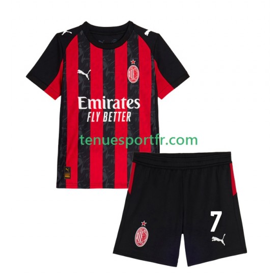 Kit Enfant Maillot Domicile AC Milan Santiago Gimenez 7 2025-2026 à Manches Courtes