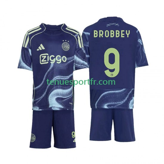 Kit Enfant Maillot Extérieur Ajax Amsterdam Brian Brobbey 9 2025-2026 à Manches Courtes