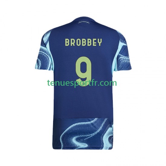 Homme Maillot Extérieur Ajax Amsterdam Brian Brobbey 9 2025-2026 à Manches Courtes