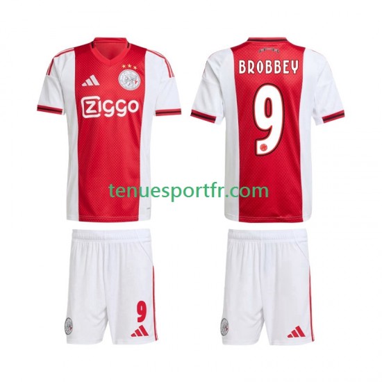 Kit Enfant Maillot Domicile Ajax Amsterdam Brian Brobbey 9 2025-2026 à Manches Courtes