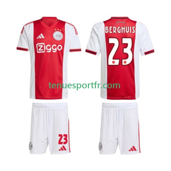 Kit Enfant Maillot Domicile Ajax Amsterdam Steven Berghuis 23 2025-2026 à Manches Courtes