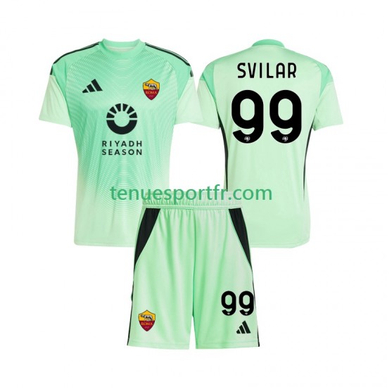 Kit Enfant Maillot Extérieur Quatrième AS Rome Gardien Mile Svilar 99 2025-2026 à Manches Courtes