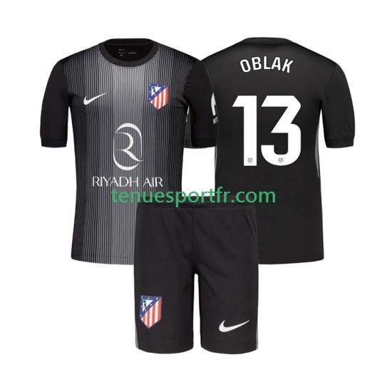 Kit Enfant Maillot Extérieur Atlético Madrid Gardien Jan Oblak 13 2025-2026 à Manches Courtes