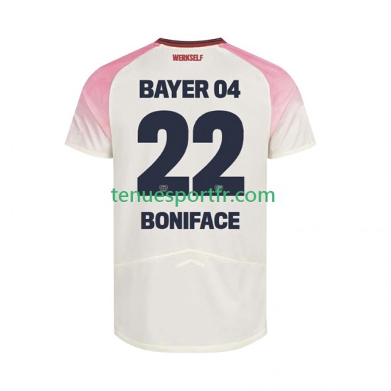 Homme Maillot Extérieur Bayer 04 Leverkusen Victor Boniface 22 2025-2026 à Manches Courtes