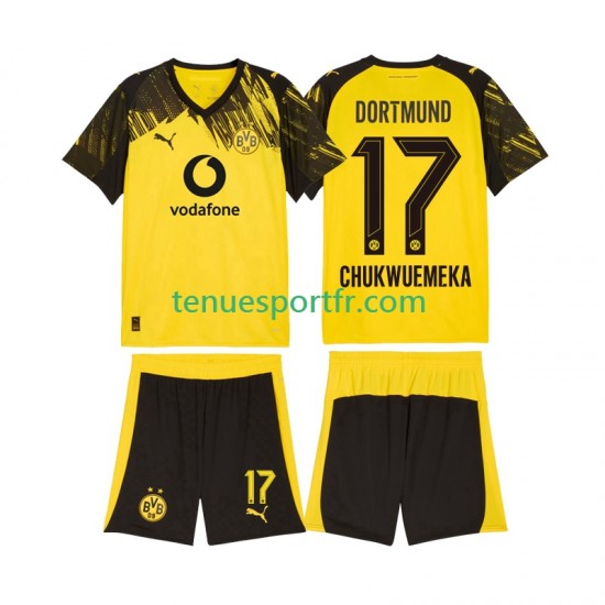 Kit Enfant Maillot Domicile Borussia Dortmund Carney Chukwuemeka 17 2025-2026 à Manches Courtes