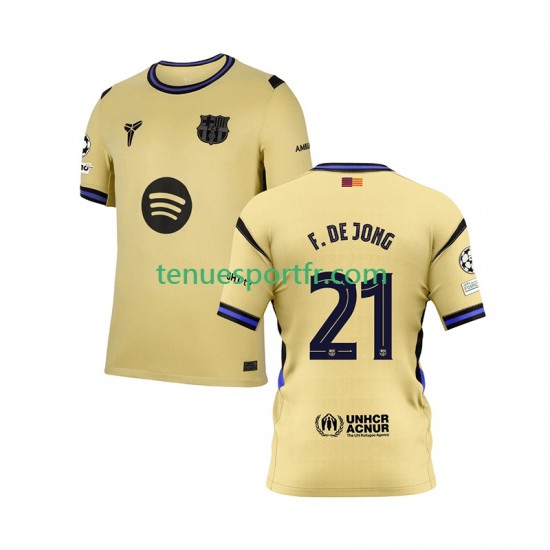 Homme Maillot Extérieur FC Barcelone Frenkie de Jong 21 Champions League 2025-2026 à Manches Courtes