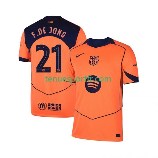 Homme Maillot Troisième FC Barcelone Frenkie de Jong 21 UCL 2025-2026 à Manches Courtes