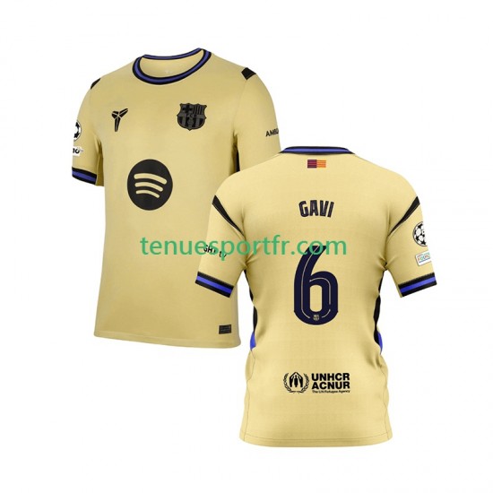 Homme Maillot Extérieur FC Barcelone Gavi 6 Champions League 2025-2026 à Manches Courtes