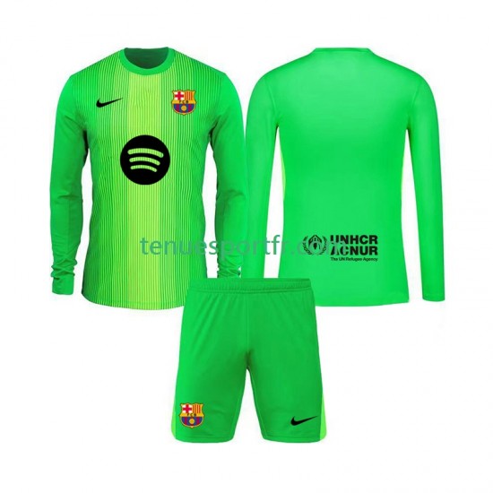 Kit Enfant Maillot Domicile FC Barcelone Gardien 2025-2026 à Manches Longues