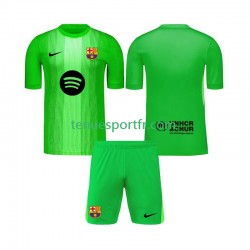 Kit Enfant Maillot Domicile FC Barcelone Gardien 2025-2026 à Manches Courtes