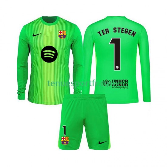 Kit Enfant Maillot Domicile FC Barcelone Gardien Ter Stegen 1 2025-2026 à Manches Longues