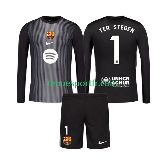 Kit Enfant Maillot Troisième FC Barcelone Gardien Ter Stegen 1 2025-2026 à Manches Longues