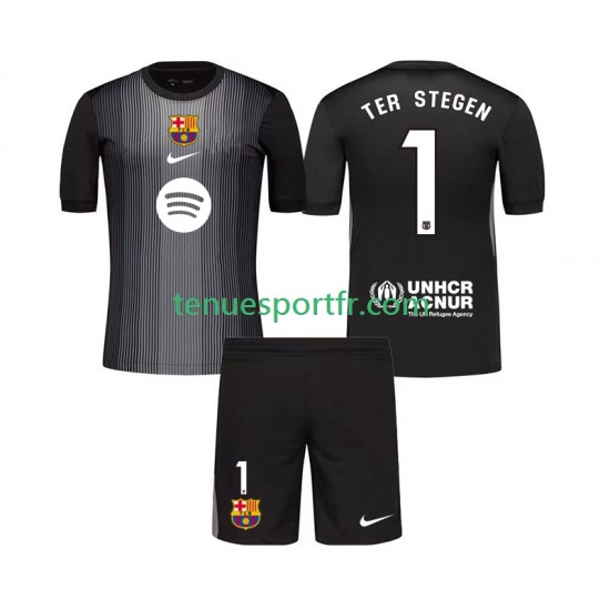 Kit Enfant Maillot Troisième FC Barcelone Gardien Ter Stegen 1 2025-2026 à Manches Courtes