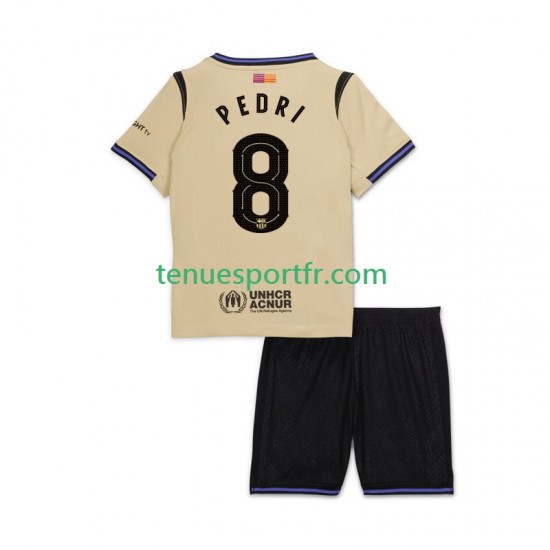 Kit Enfant Maillot Extérieur FC Barcelone Pedri 8 UCL 2025-2026 à Manches Courtes
