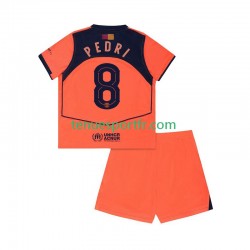 Kit Enfant Maillot Troisième FC Barcelone Pedri 8 UCL 2025-2026 à Manches Courtes