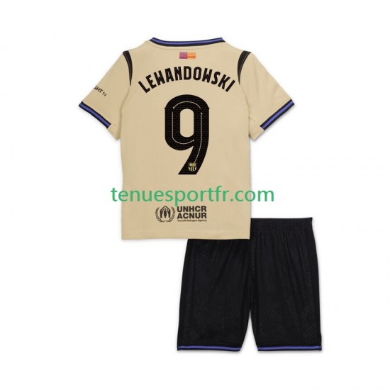 Kit Enfant Maillot Extérieur FC Barcelone Robert Lewandowski 9 UCL 2025-2026 à Manches Courtes