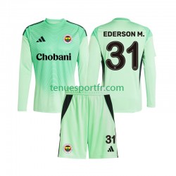Kit Enfant Maillot Extérieur Gardien Fenerbahce Ederson Moraes 31 2025-2026 à Manches Longues