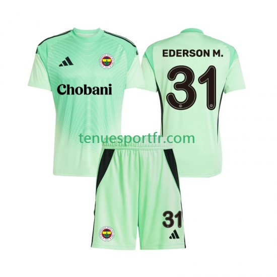 Kit Enfant Maillot Extérieur Gardien Fenerbahce Ederson Moraes 31 2025-2026 à Manches Courtes