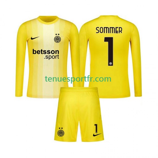 Kit Enfant Maillot Extérieur Inter Milan Gardien Yann Sommer 1 2025-2026 à Manches Longues
