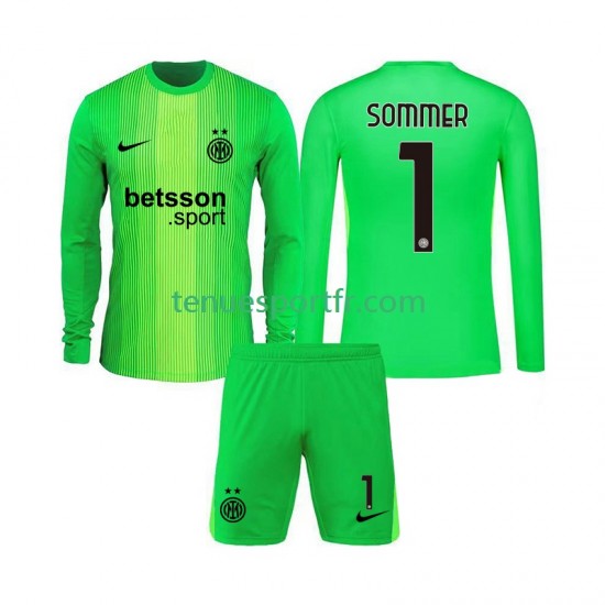 Kit Enfant Maillot Troisième Inter Milan Gardien Yann Sommer 1 2025-2026 à Manches Longues